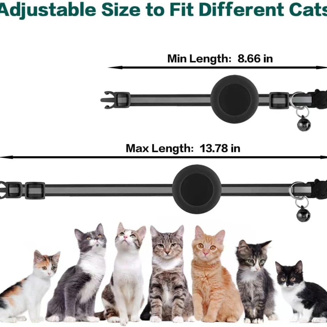 Cat Collar Breakaway, Cat Collar With Air TagBlack - Image 3