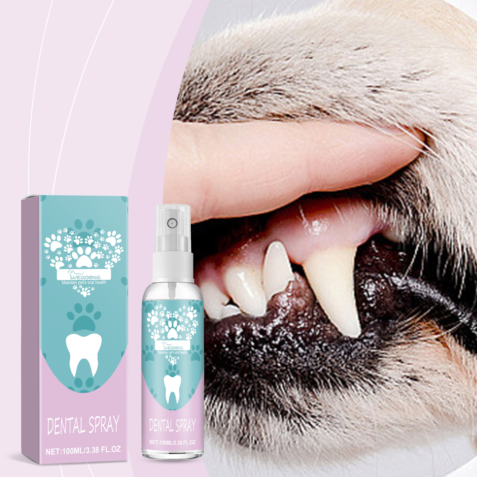 Pet Dental Spray For Dogs & Cats, No Brushing Needed, Freshen Breath & Whiten Teeth Oral Care Spray - Image 5