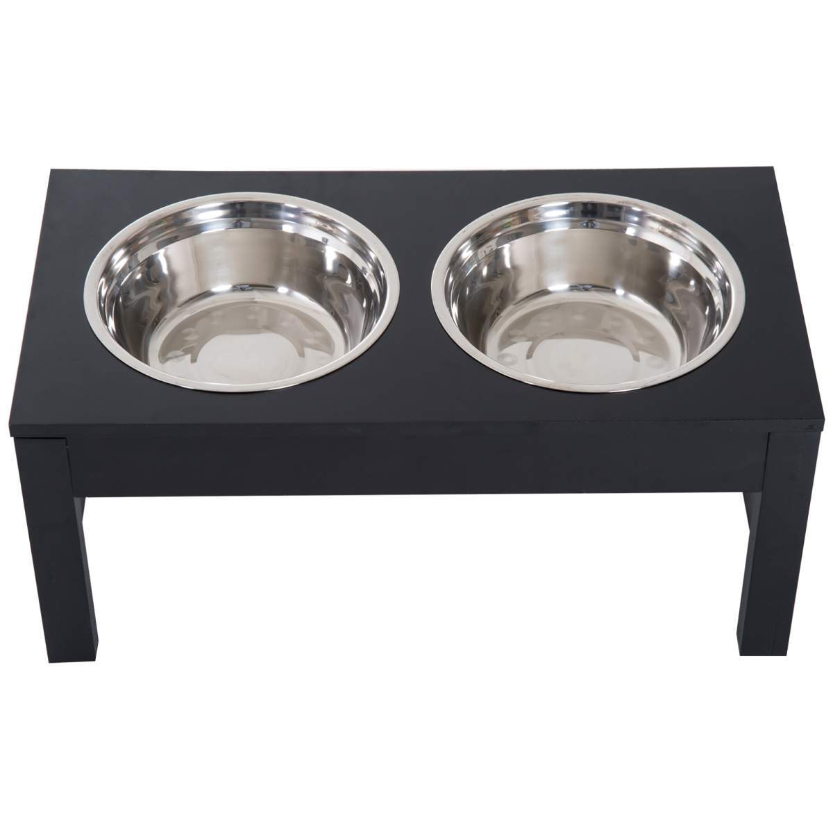23" Modern Decorative Raised Dog Bowls, Wooden Heavy Duty Pet Food and Water Bowl, Elevated Feeding Station, Black - Image 4