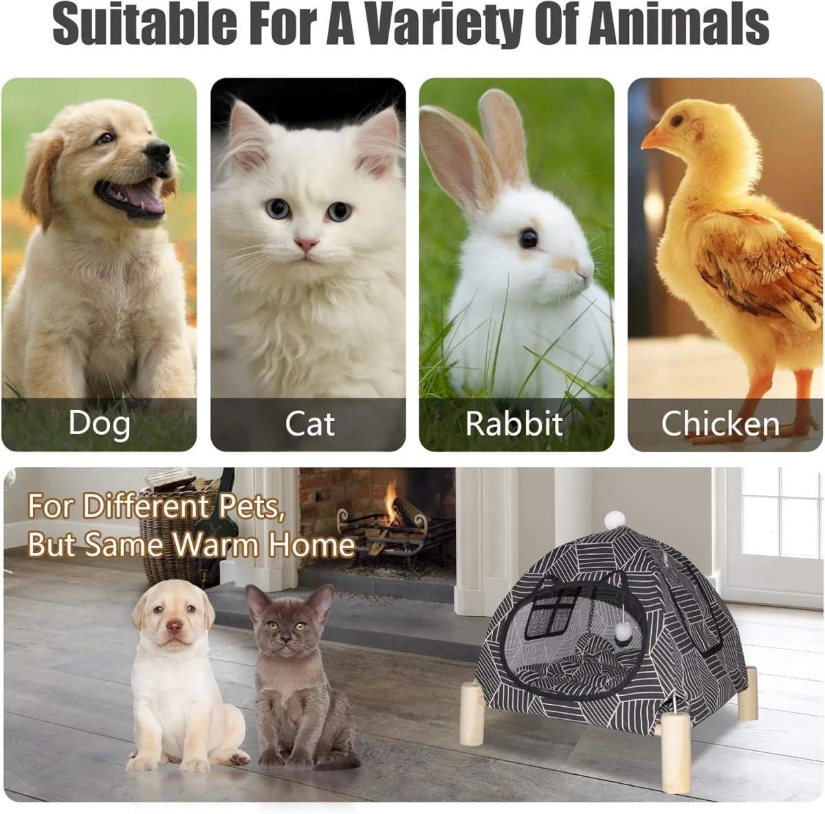 Portable Cat Tent Bed - Foldable Indoor Tent Bed For Cats & Small Dogs, Washable Cushion, Cozy Hideaway For Kittens & Cats, Easy Assembly & Travel - Image 7