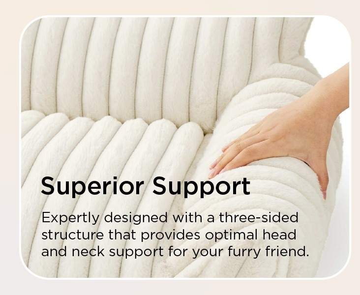 Cute Cat Couch For Pets - Fluffy Cat Beds With Premium Soft Corduroy Fleece, Fuzzy Cats Beds For Indoor Cats With Removable Washable Cover, Supportive Pet Sofa - Image 6