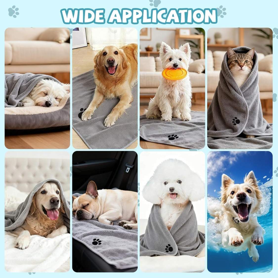 2 Pack Microfiber Dog Towels For Drying Dogs, Super Absorbent And Soft Pet Towels For Dogs Or Cats - Image 3