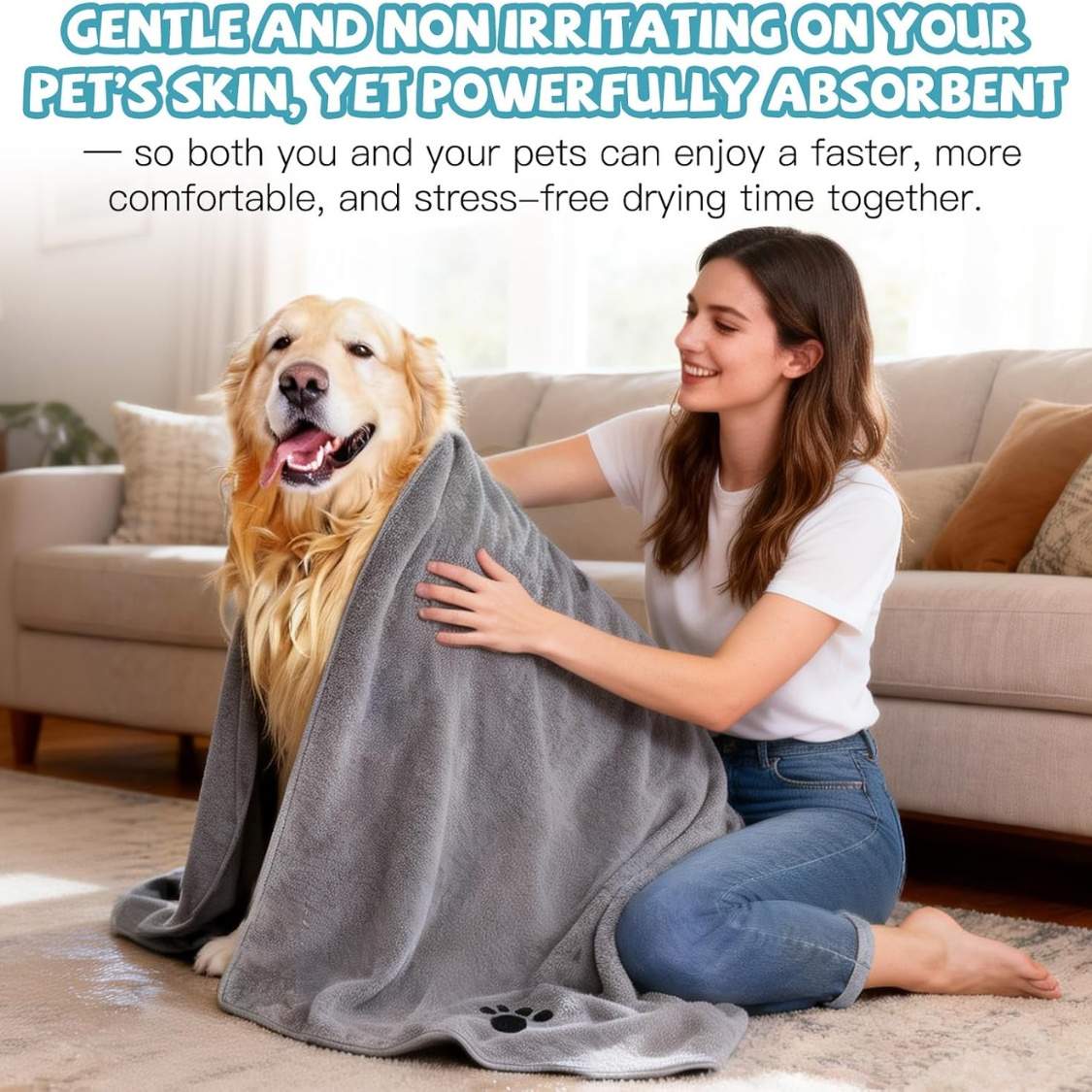 2 Pack Microfiber Dog Towels For Drying Dogs, Super Absorbent And Soft Pet Towels For Dogs Or Cats - Image 7