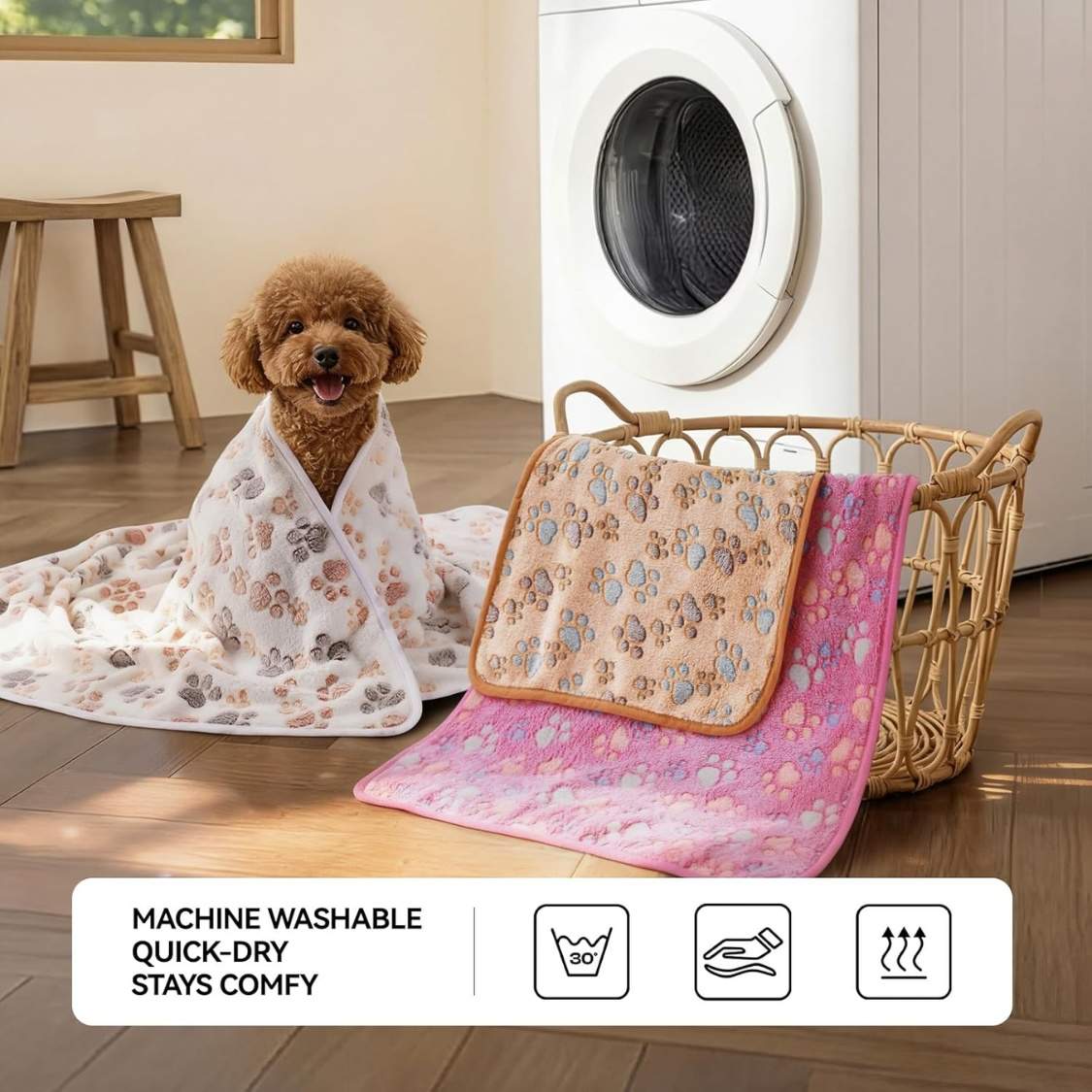1 Pack 3 Blankets Super Soft Fluffy Premium Fleece Dog Blankets For Puppy Cat Pet Blanket Flannel Throw Warm Sleep Dog - Image 4
