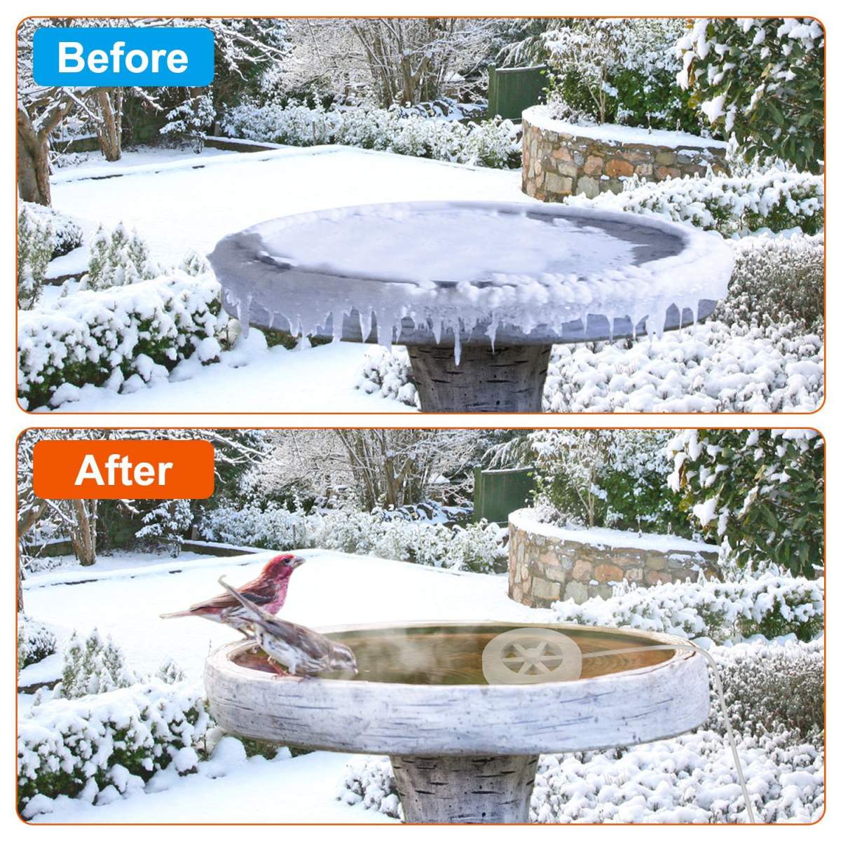 70W Bird Bath Heater For Outdoors Winter Heated Bird Bath Deicer Waterproof Aluminum Alloy Water Heater With Thermostat Auto Shutdown For Yard Patio Farm - Image 5