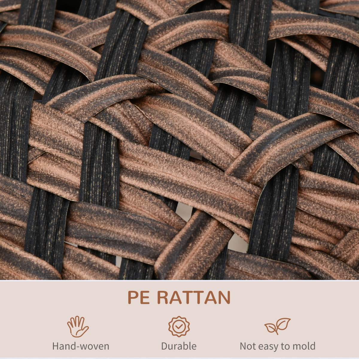 20.5" Weaved Cat Bed, Elevated Hand-woven Braided Banana Leaf Kitten House Condo with Cushion, Brown - Image 4