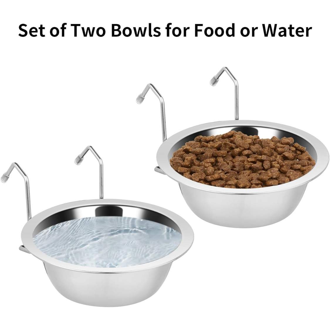 2PCS Kennel Water Bowl Hanging,Stainless Steel Puppy Bowls For Small Dog Cage,Kennel, Crate, Catio Accessories,Dog Crate Water Bowl Dish Feeder Food Holder No Spill - Image 4
