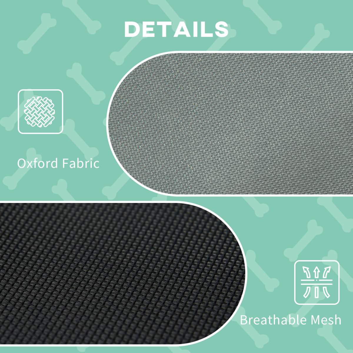 Elevated Dog Bed with Removable Canopy, Outdoor Dog Cot with UV Protection Canopy Shade, 36 inch Large Pet Bed for Camping, Gray - Image 6