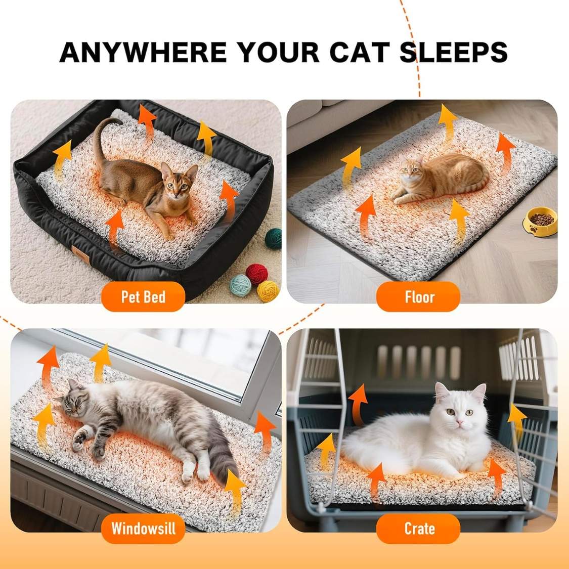Self Warming Cat Bed, Upgraded Thermal Mat For Indoor Cats - Image 5