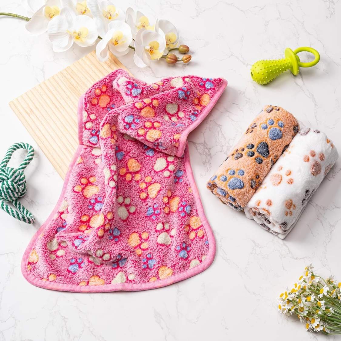 1 Pack 3 Blankets Fluffy Premium Fleece Soft Pet Blanket Flannel Throw For Cat Dog Puppy - Image 5