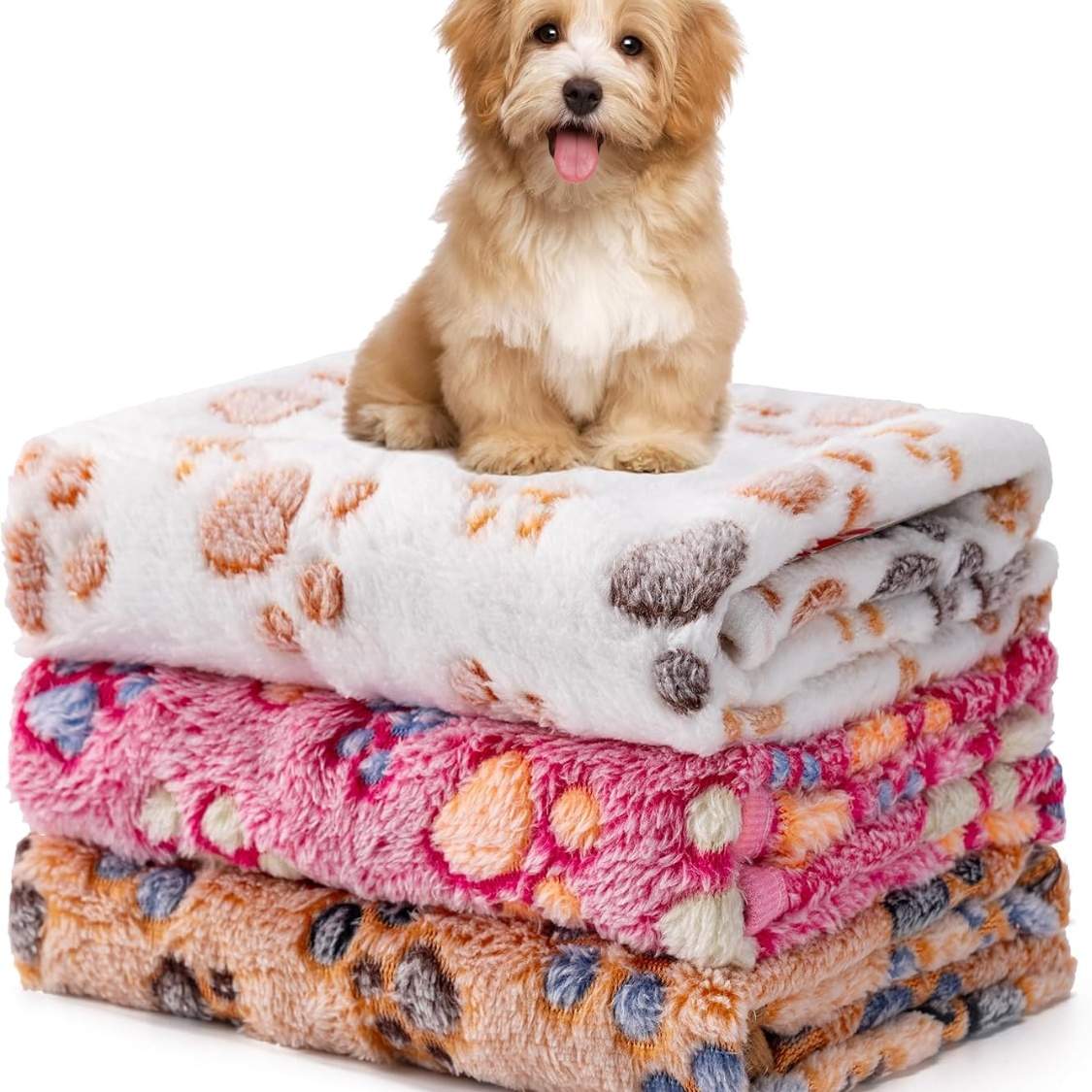 1 Pack 3 Blankets Fluffy Premium Fleece Soft Pet Blanket Flannel Throw For Cat Dog Puppy - Image 3