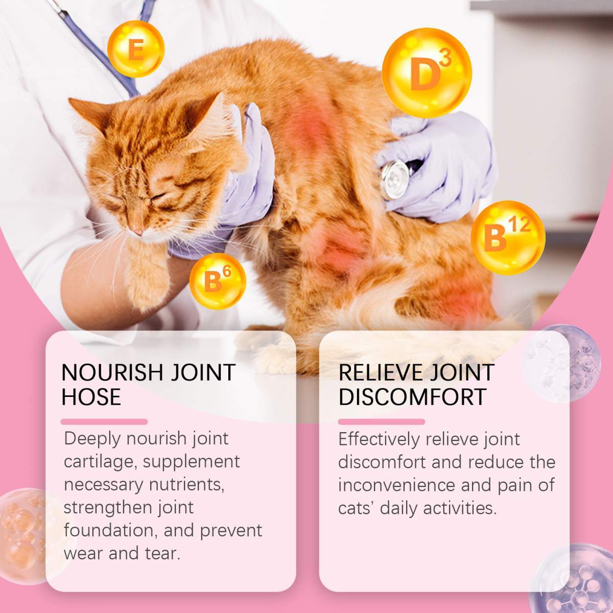Cat Joint Health Support Tablets, Glucosamine Joint Supplement For All Breeds & Sizes Cats, 80 Count Joint Care Chewable Tablets To Relieve Joint Discomfort - Image 7