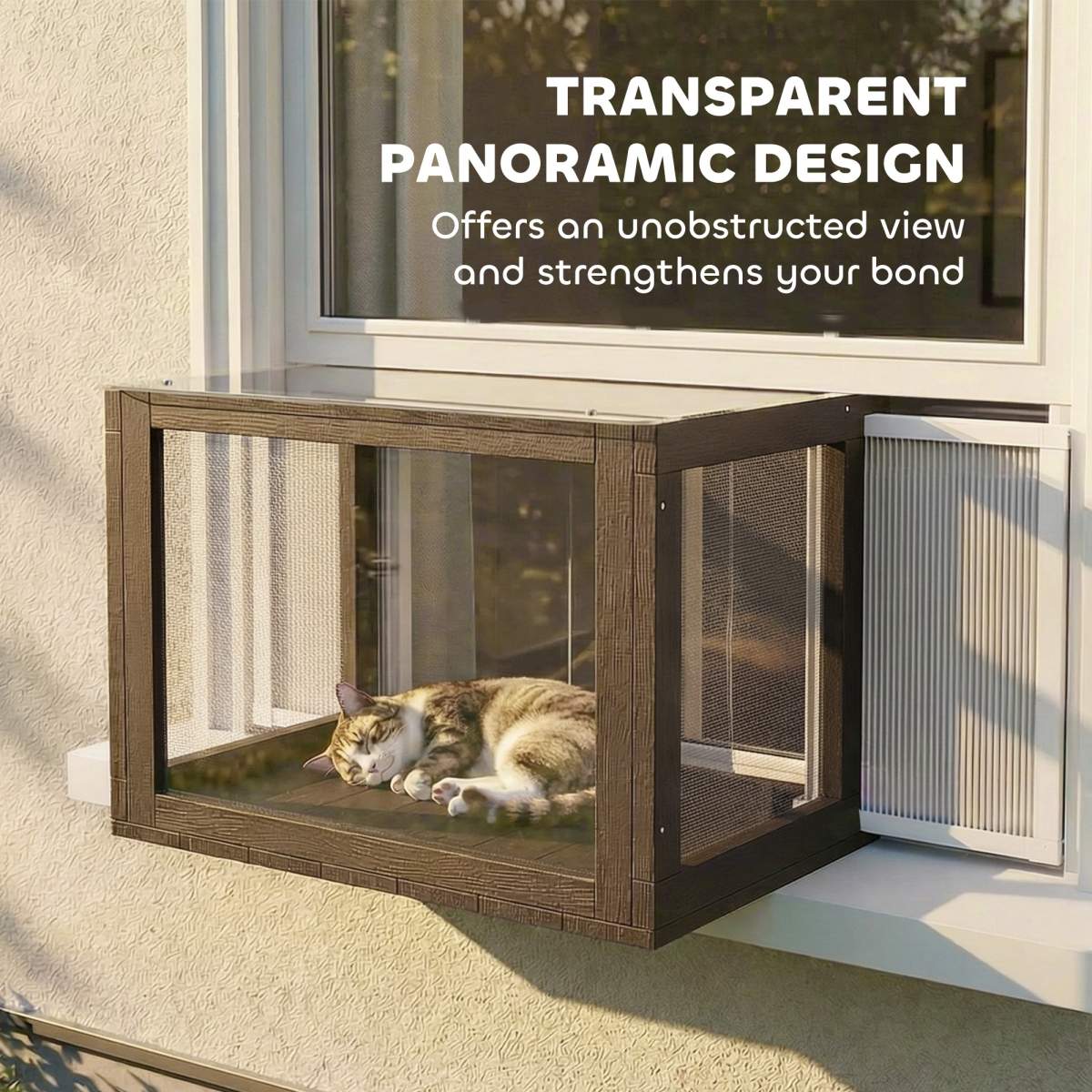 Catio Outdoor Cat Enclosure 25"–41" Outdoor Cat House for Sunbathing, Napping & Overlooking - Image 8