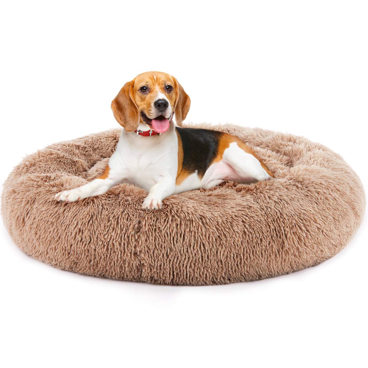 24 Inch Anti-Slip Round Fluffy Plush Faux Fur Cat Bed, Fits Up To 25 Lbs Pets - Image 8
