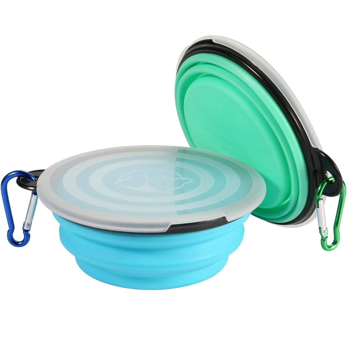 Collapsible Bowl With Cover Lids,2 Pack Dog Travel Bowls Portable Foldable Cat Water Dish Bowl For Pets Walking Parking Camping - Image 4