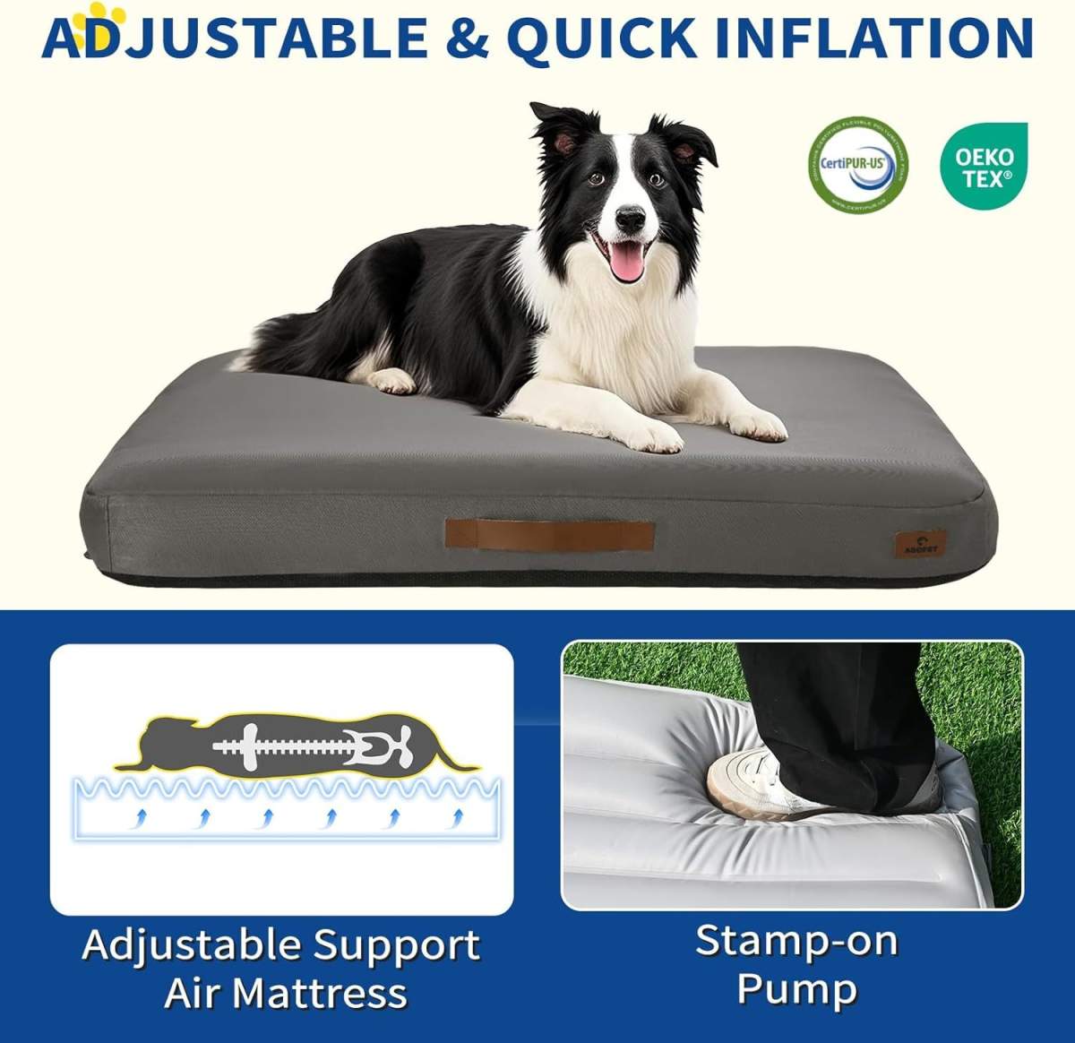 Medium Dog Outdoor Removable And Washable Inflatable Waterproof And Non-slip Dog Bed Summer Pet Travel Mat - Image 10