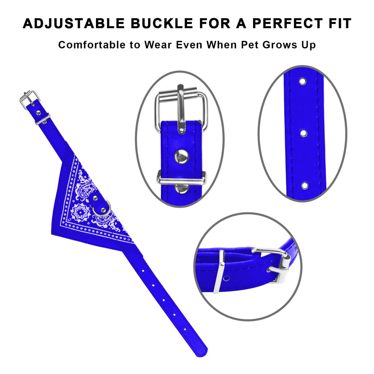 1Pc Adjustable Bandana Leather Pet Collar Triangle Scarf - Image 10