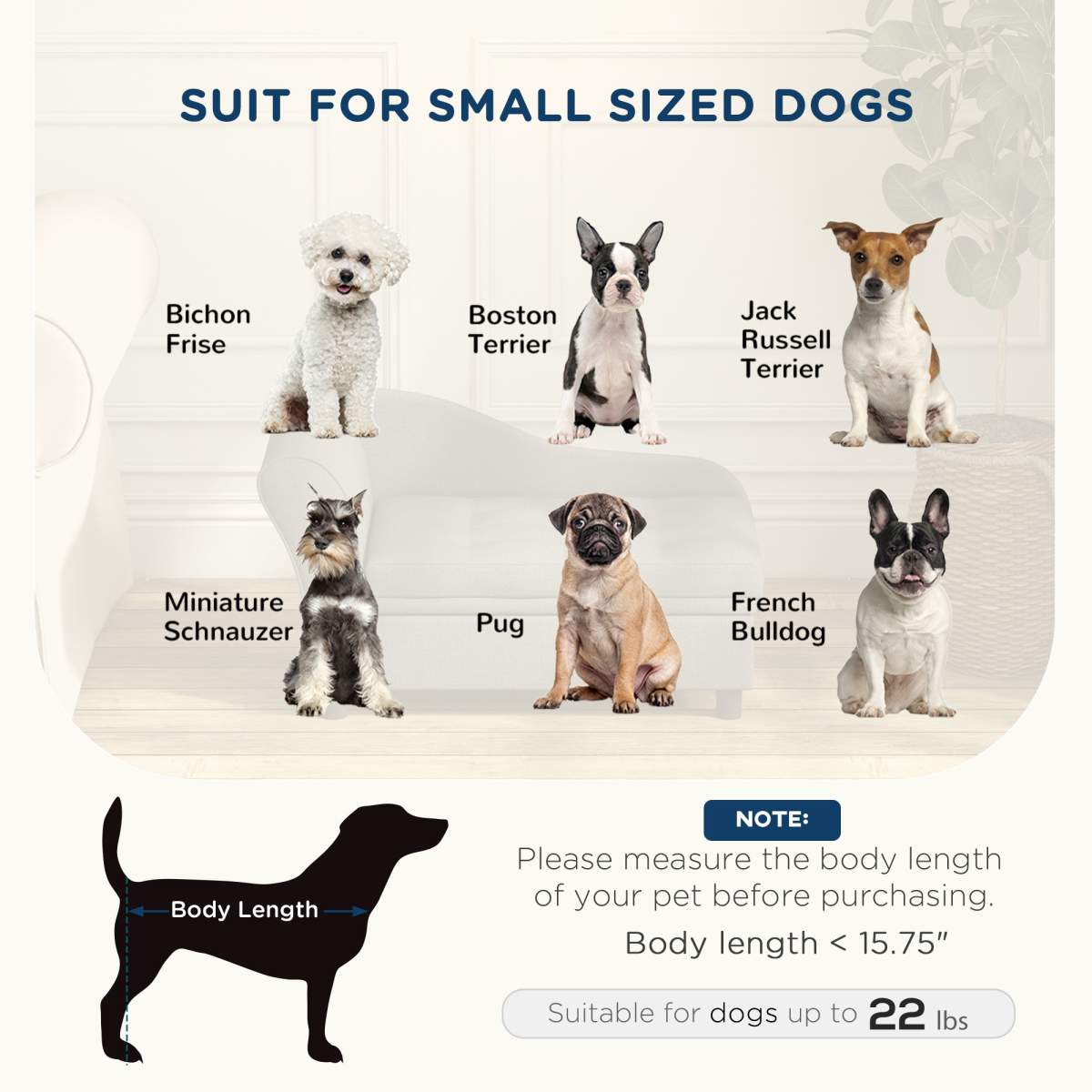 Pet Sofa Dog Sofa for Small Dogs with Storage, Gray - Image 5