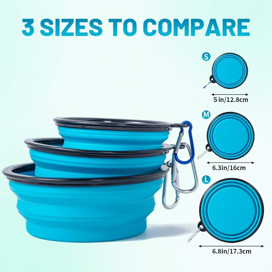 Collapsible Bowl With Cover Lids,2 Pack Dog Travel Bowls Portable Foldable Cat Water Dish Bowl For Pets Walking Parking Camping - Image 6