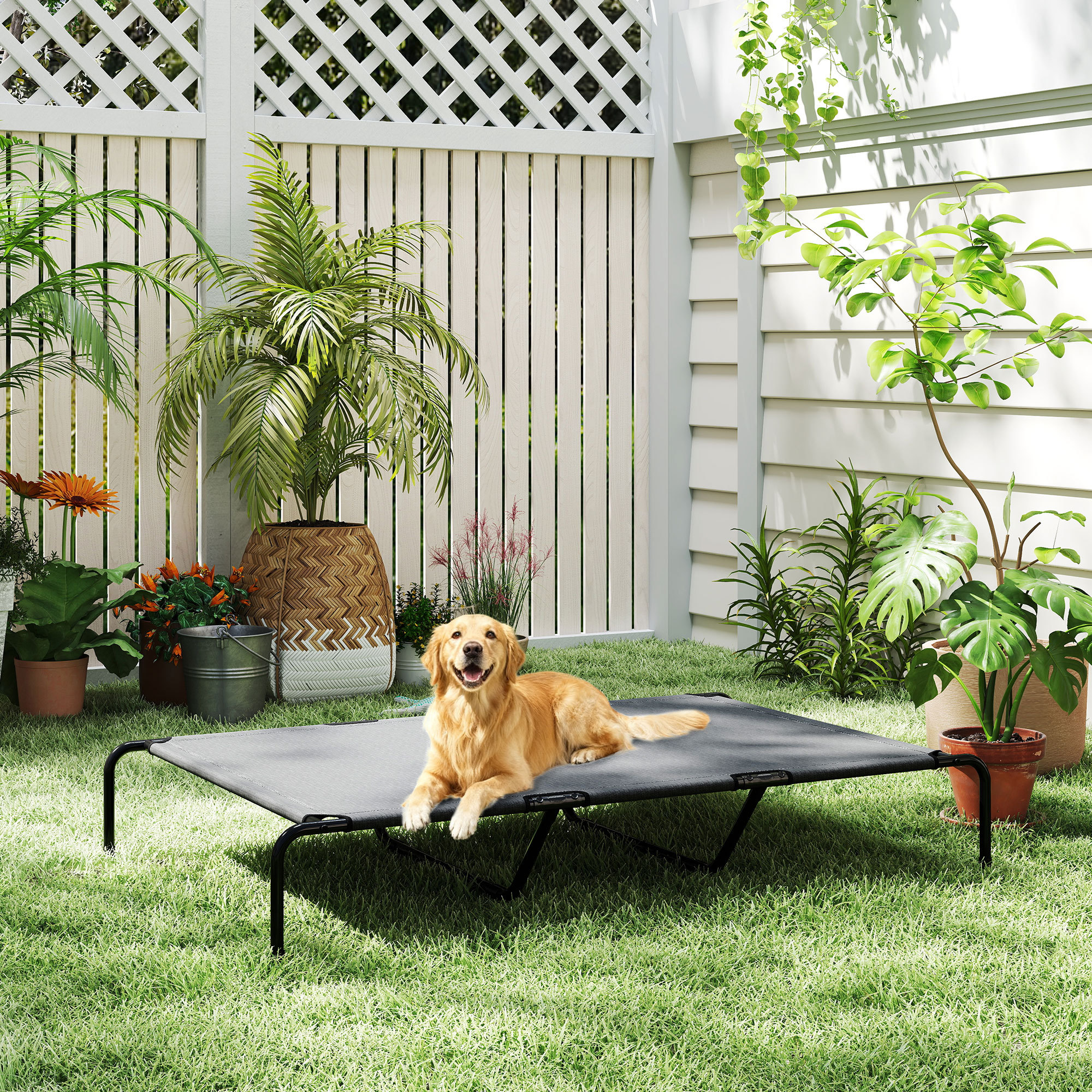 Elevated Dog Bed for Large Breeds Gray 60"L - Image 7