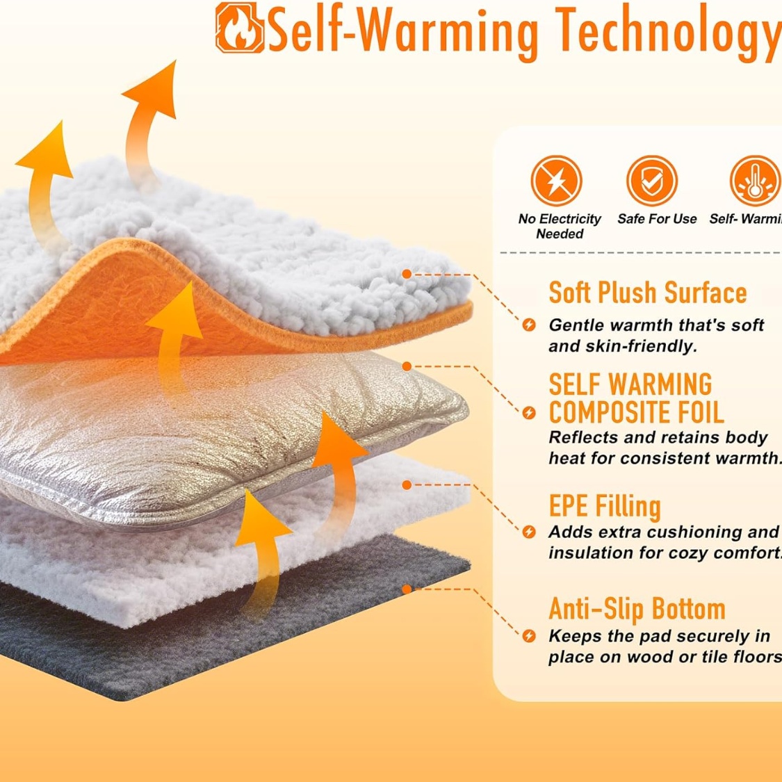 Self Warming Cat Bed, Upgraded Thermal Mat For Indoor Cats - Image 6