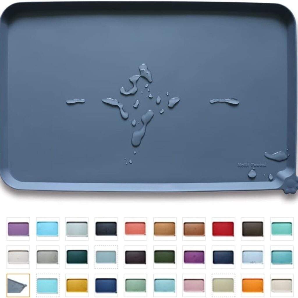 Found Waterproof Pet Feeding Mats With High Lips Multiple Size And Colors For Dogs, Cats  Others G