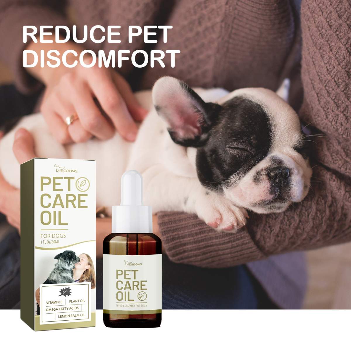 Dog Pet Care Oil With Lemon Balm Oil Fatty Acids, Joint & Muscle Relief Supplement Oil For Canine Mobility Support - Image 2