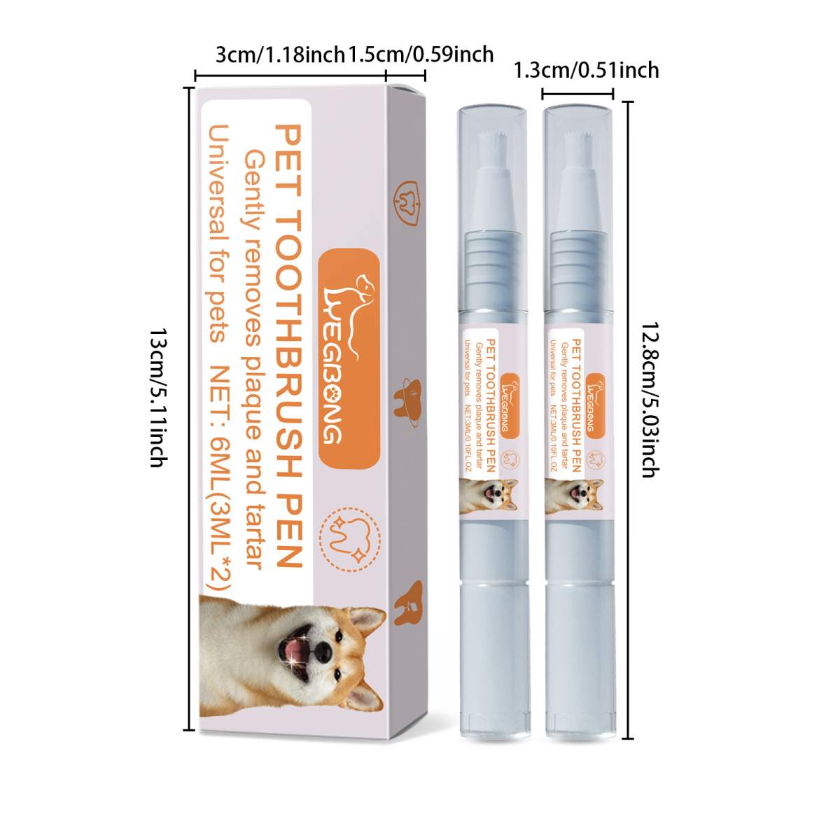 Pet Dental Toothbrush Pen 2Pack Dog Cat Plaque Tartar Remover, Freshen Breath & Soothe Gums - Image 8