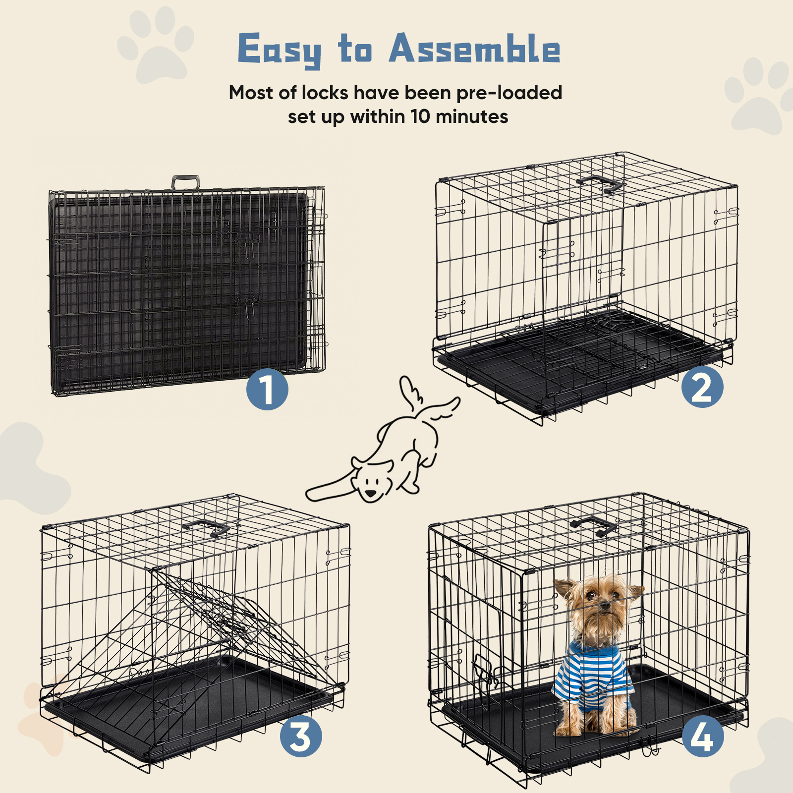 24-30 Inch Single Door Dog Cage - Image 3