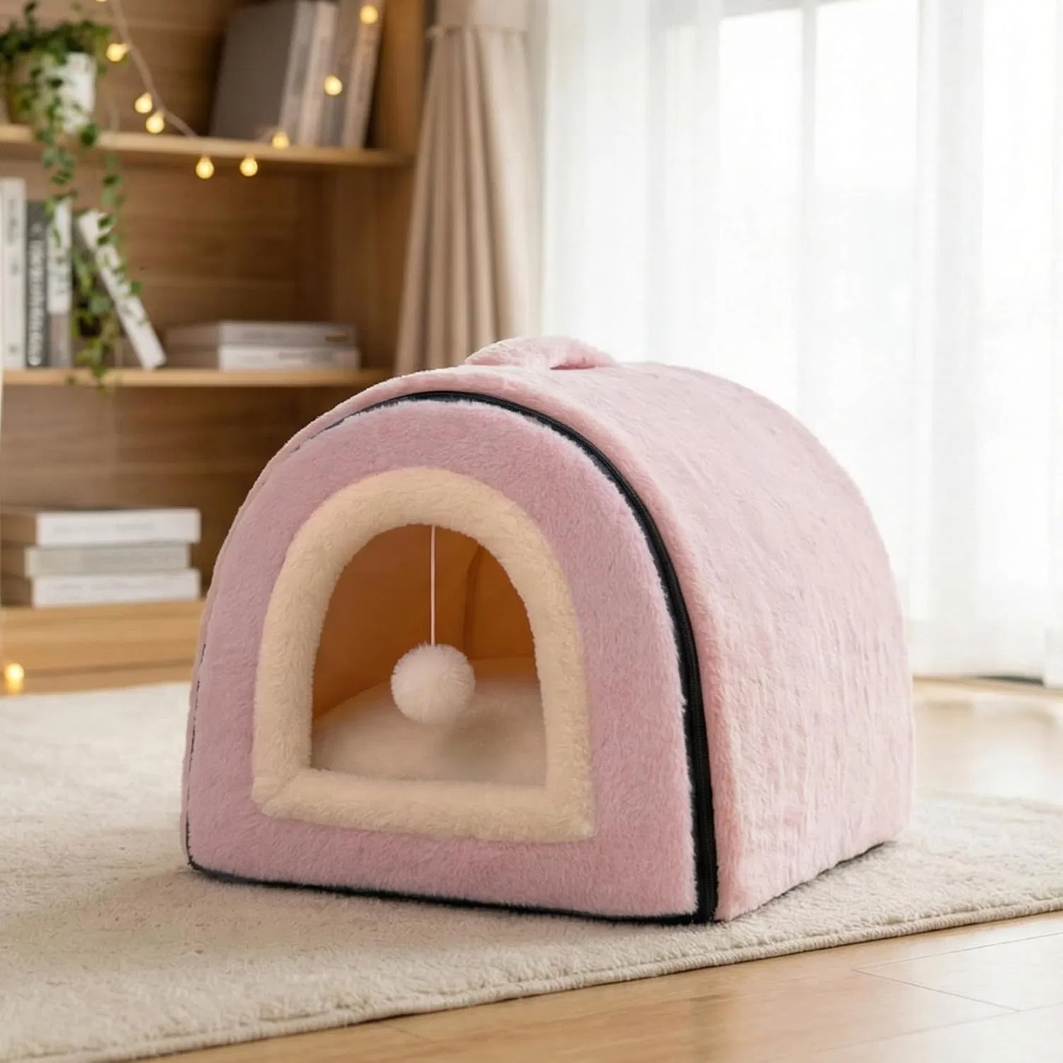 Cat Bed For Indoor Cats Foldable Cat Cave Anti-Slip Water-Resistant Bottom Cat Houses For Indoor Cats Or Small Dogs Kitten Tent - Image 4