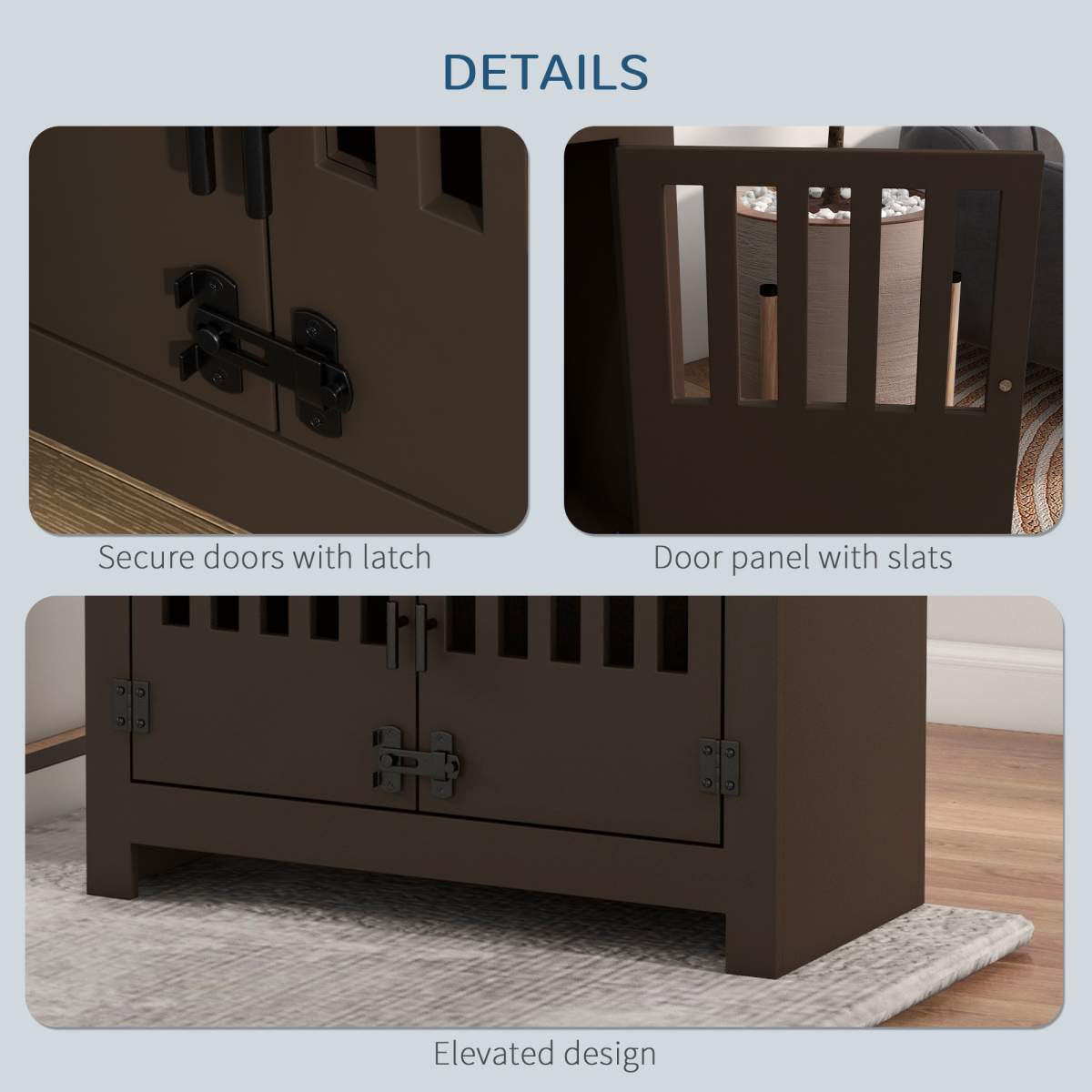 Dog Food Storage Cabinet with Bowls & Dog Feeding Station, Espresso - Image 8