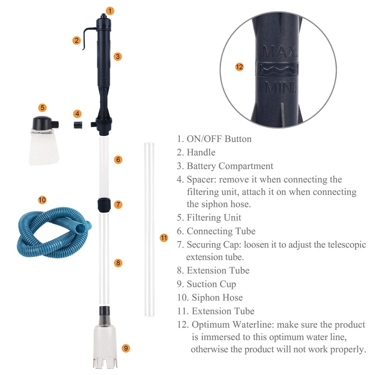 Battery-Operated Aquarium Vacuum Gravel Cleaner For Fish Tank - Image 6