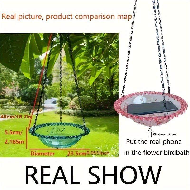 Hanging Bird Baths And Feeders For Outdoors, Plastic Bird Water Bowls For Garden And Yard Use - Image 4