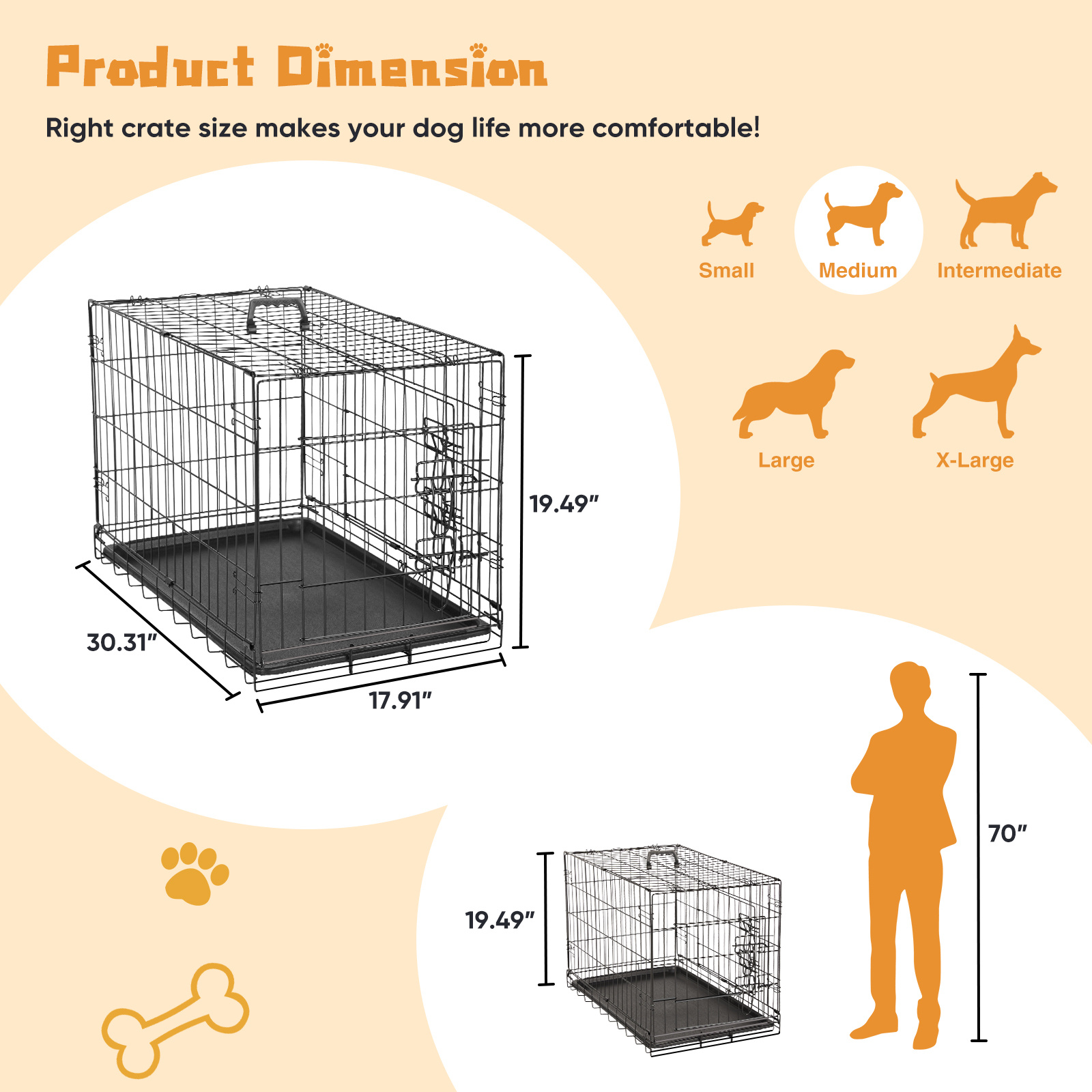 24-30 Inch Single Door Dog Cage - Image 4