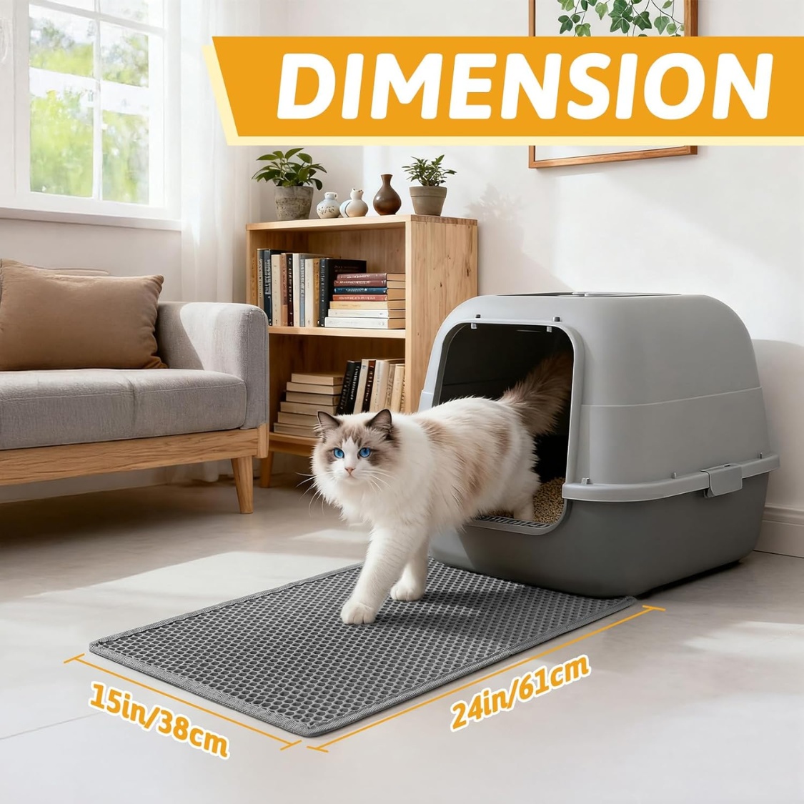 Cat Litter Mat Double Layer Waterproof Urine Proof Trapping Mat 1 Pack - Image 7