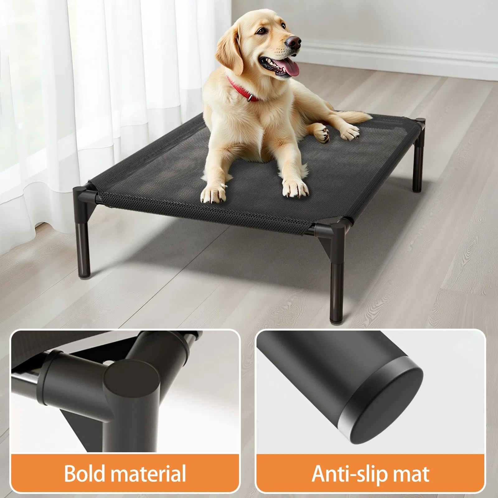 Elevated Breathable Mesh Pet Bed, Indoor Or Outdoor Use, Sizes For Small To XL Pets - Image 5