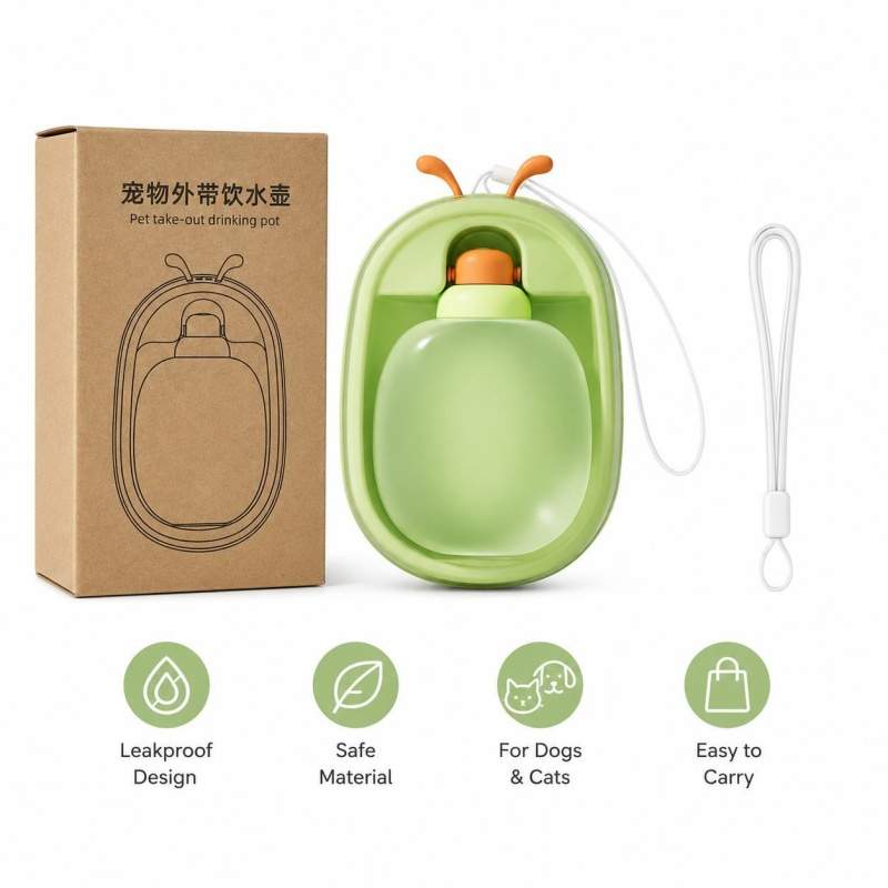 Portable Pet Water Bottle With Cute Antlers Food Grade, BPA Free, Leak Proof Travel Cup For Dogs, Durable, Easy-to-Clean Outdoor Water Dispenser With Lanyard. - Image 2