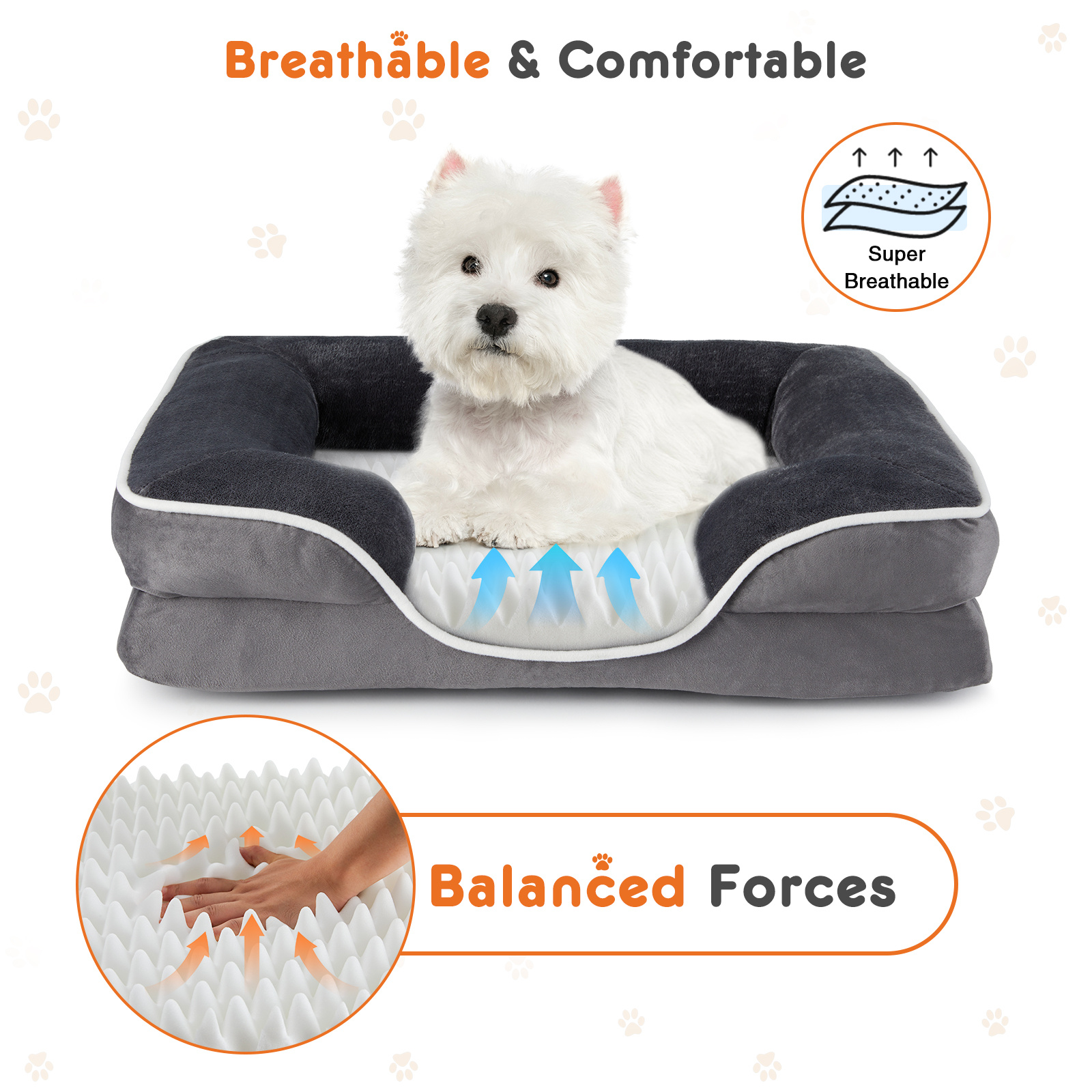 Memory Foam Pet Bed For Small Dogs & Cats With Washable Removable Cover Non-Slip Base Waterproof Liner - Image 5