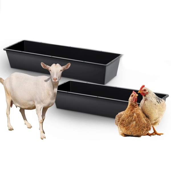 2-piece Dual-purpose Plastic Livestock Feed Trough Suitable For Daily Feeding Of Horses, Goats, Pigs And Other Animals Widely Adaptable To Home Backyards, Pastoral Fences, Livestock Sheds And Other