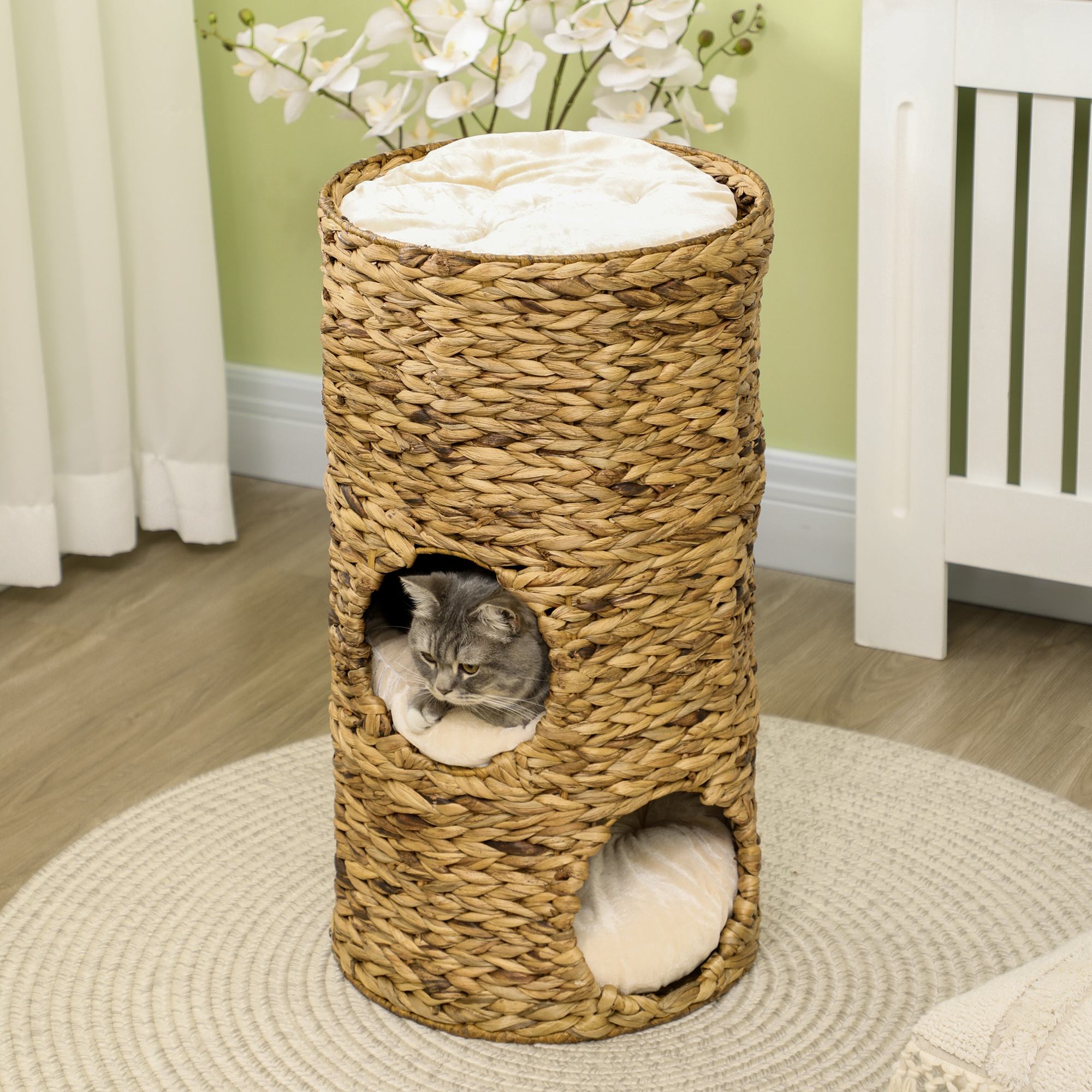 Elevated Cat Bed with Hideaways, 3 Story Kitty Tower for Indoor Cats - Image 6