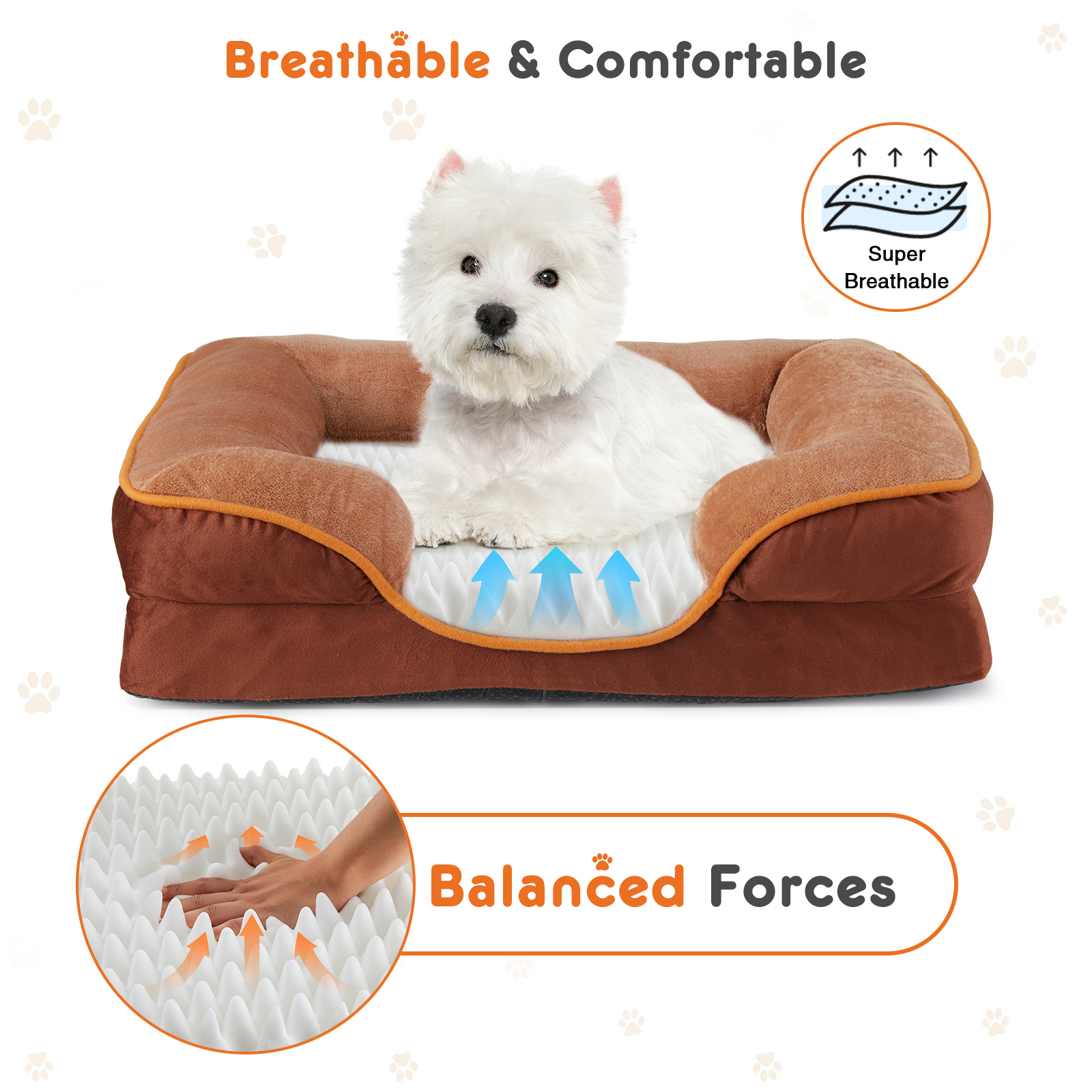 Memory Foam Pet Bed For Small Dogs & Cats With Washable Removable Cover Non-Slip Base Waterproof Liner - Image 4