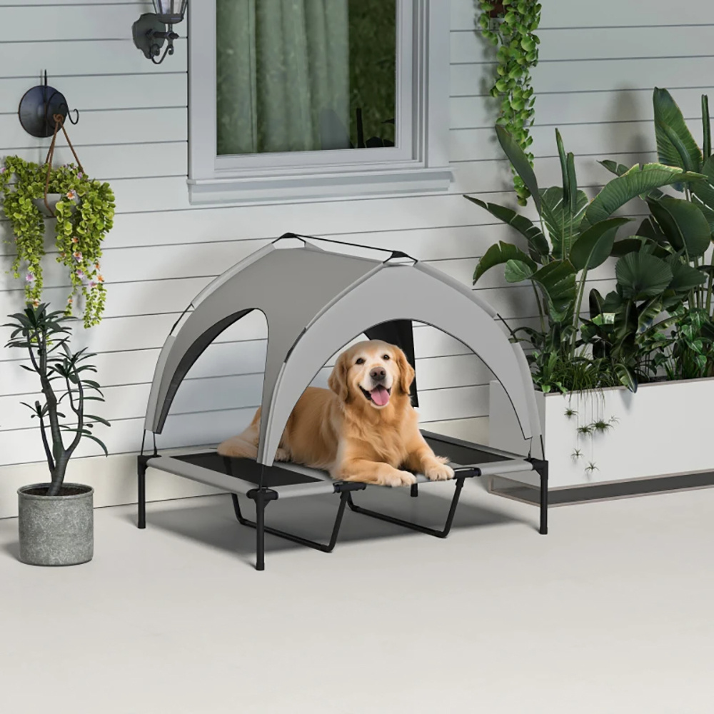 Elevated Dog Bed With Canopy, Raised Outdoor Pet Bed For Camping With Washable Breathable Mesh - Image 10