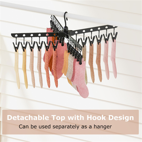 3-Tier Foldable Tripod Clothes Drying Rack With 24 Clips & 32 Rods, 70 Space Saving Laundry Dryer - Image 7
