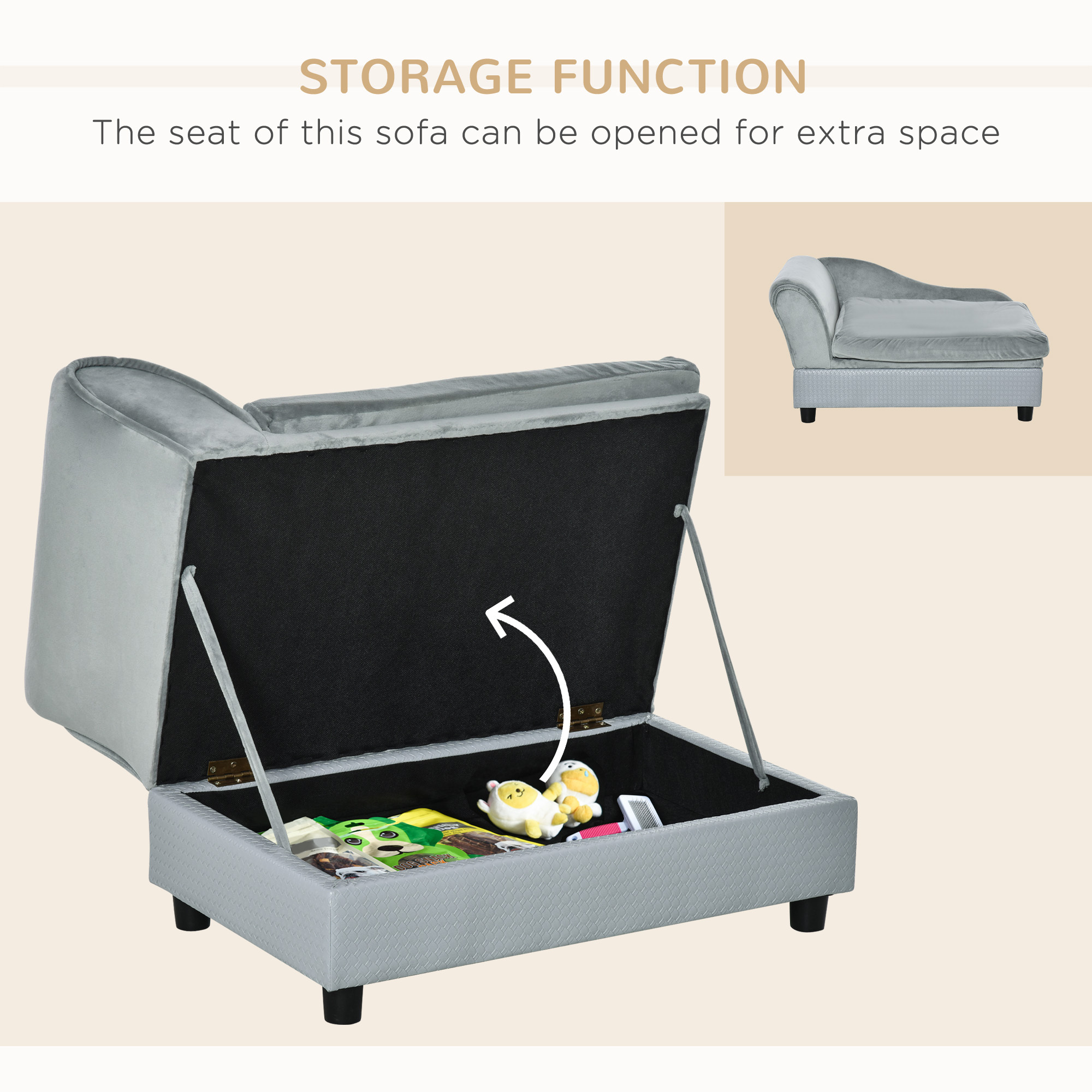 Luxury Fancy Dog Couch With Hidden Storage - Image 8