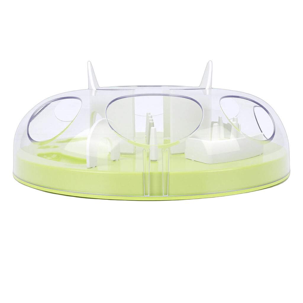 Interactive Cat Puzzle Feeder Funny Cat Puzzle Food Dispenser Enrichment Toy For Pets Play And Exercise Green