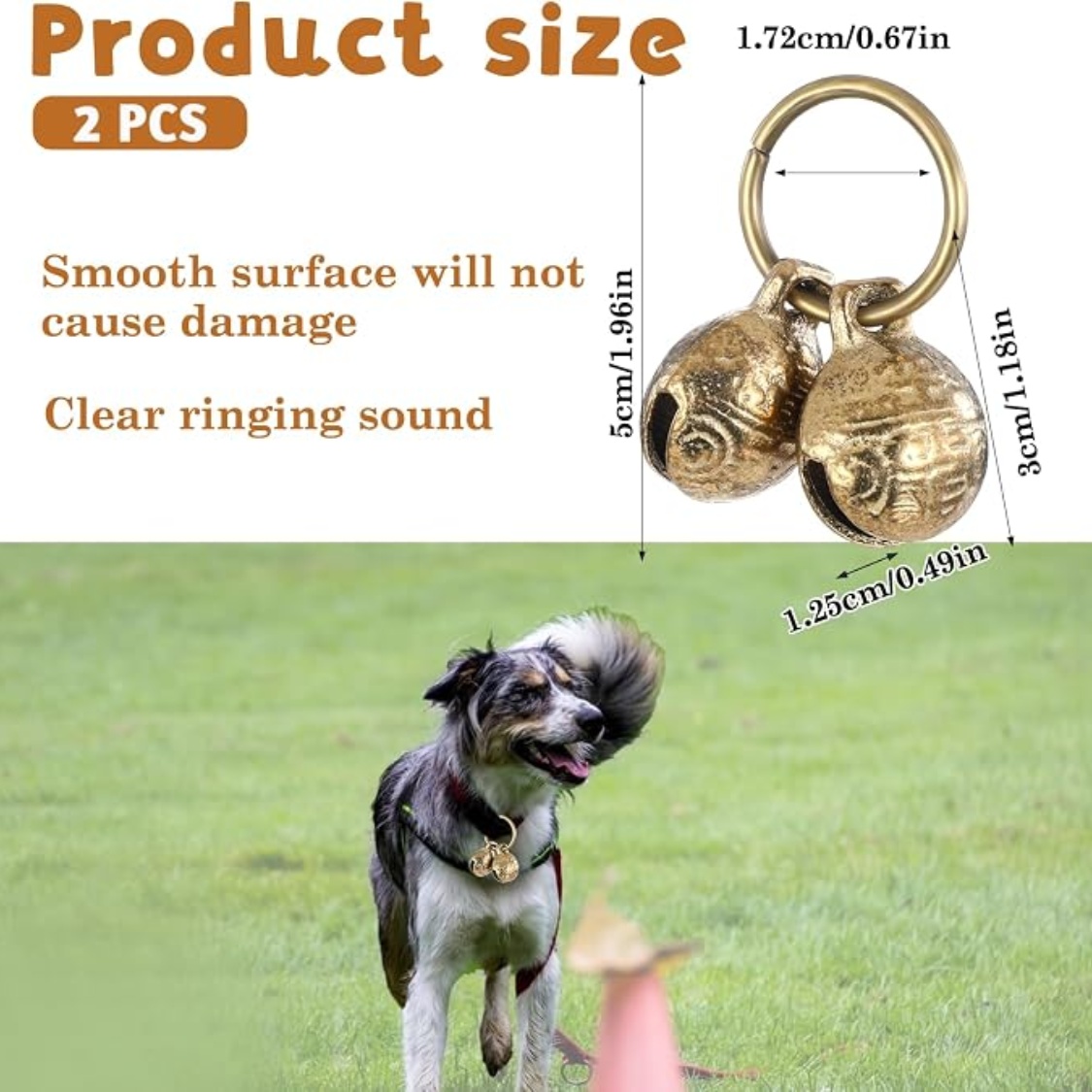 Copper Bell For Dog Collar, 4 PCS Brass Dog Bells Extra Loud Collar Bell For Pet Tracking Anti Lost Training Pets Pendant Accessories Anti Theft Bells For Little Dogs - Image 6