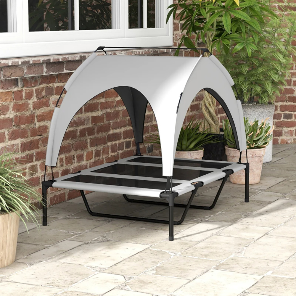 Elevated Dog Bed With Canopy, Raised Outdoor Pet Bed For Camping With Washable Breathable Mesh - Image 6