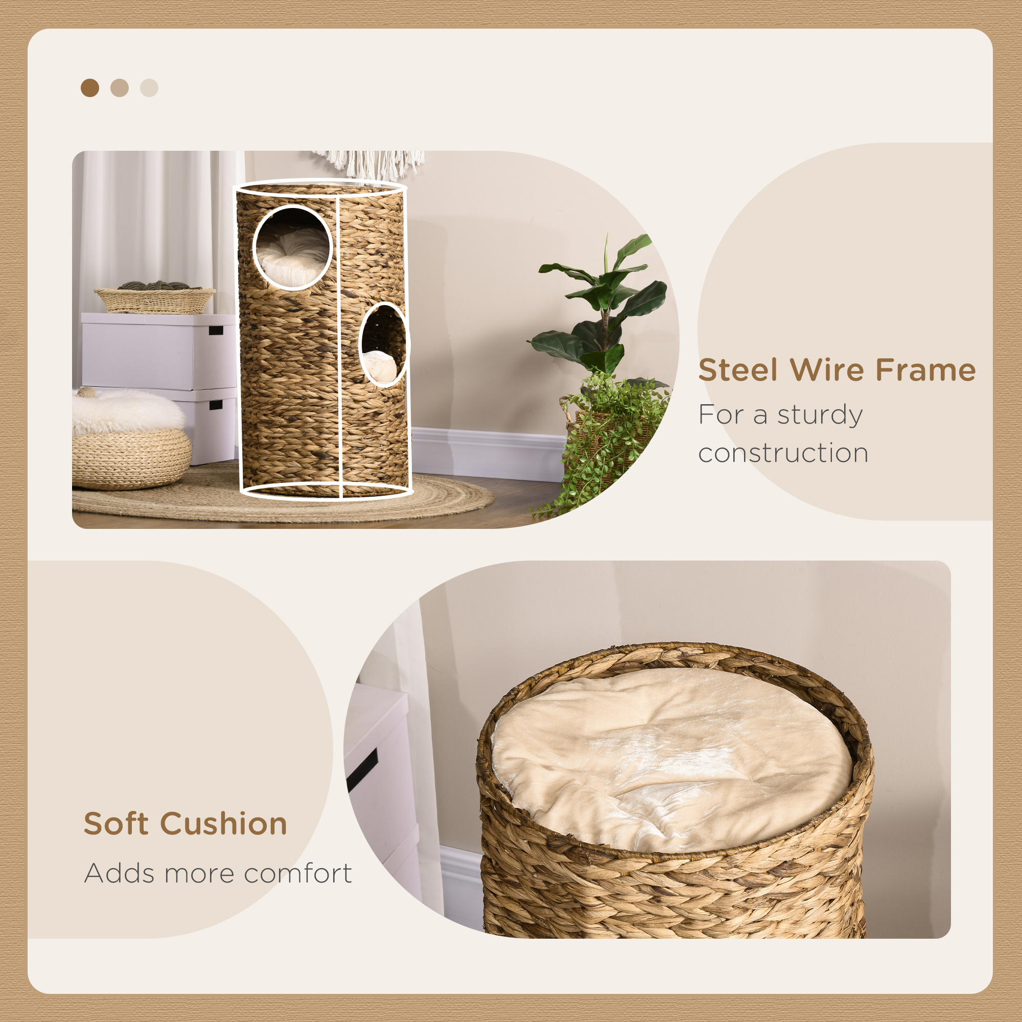 Elevated Cat Bed with Hideaways, 3 Story Kitty Tower for Indoor Cats - Image 2