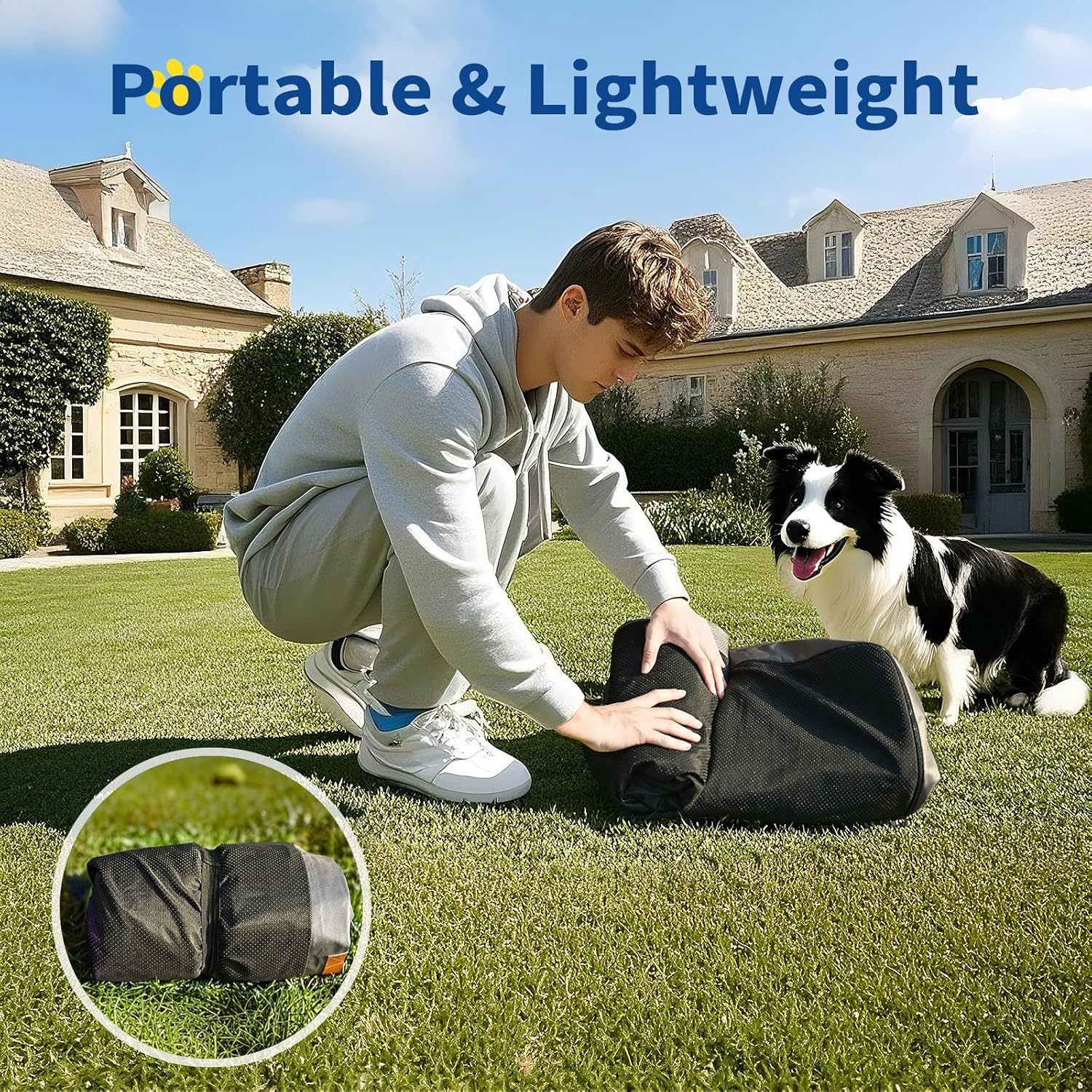 Medium Dog Outdoor Removable And Washable Inflatable Waterproof And Non-slip Dog Bed Summer Pet Travel Mat - Image 5