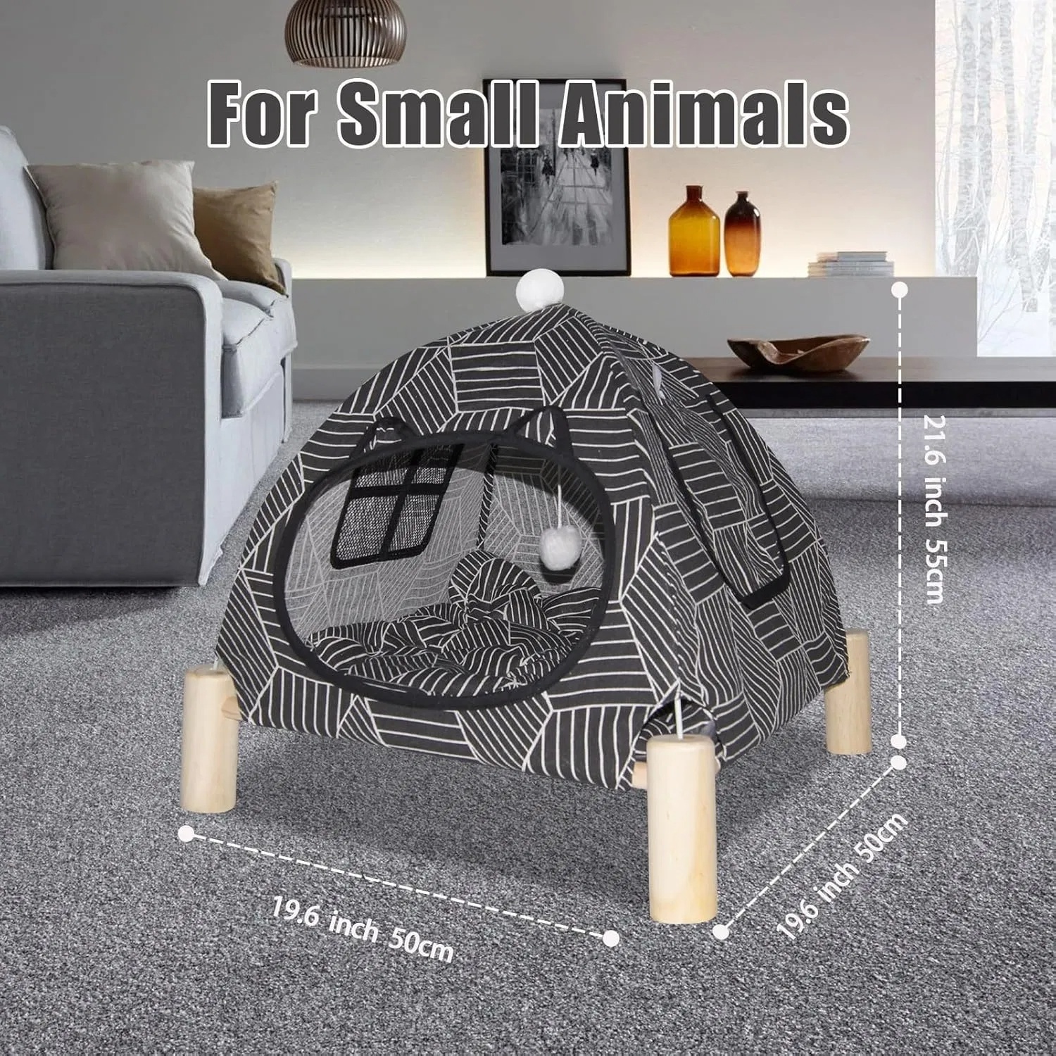 Portable Cat Tent Bed - Foldable Indoor Tent Bed For Cats & Small Dogs, Washable Cushion, Cozy Hideaway For Kittens & Cats, Easy Assembly & Travel - Image 3
